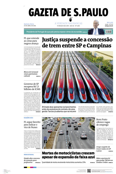 Gazeta de S. Paulo - Edição de 25 de Abril de 2024