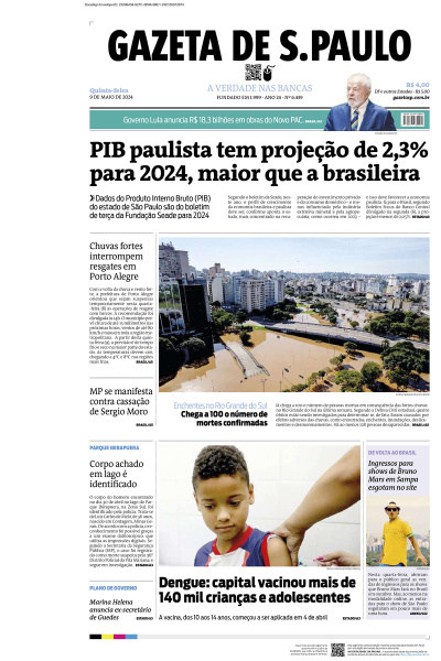 Gazeta de S. Paulo – Edição de 09 de Maio de 2024