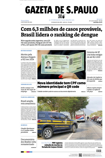 Gazeta de S. Paulo – Edição de 04 de Junho de 2024