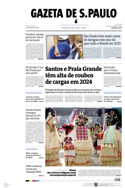 Gazeta de S. Paulo - Edição de 07 de Junho de 2024