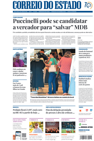 Correio do Estado - Edição de 14 de Junho de 2024
