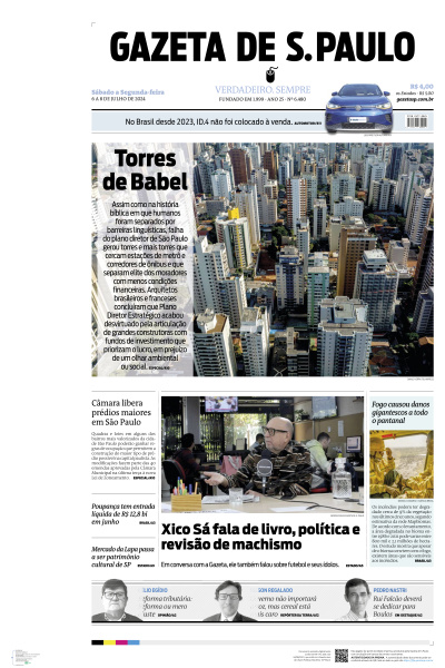 Gazeta de S. Paulo - Edição de 08 de Julho de 2024