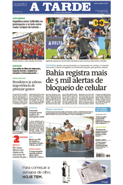 A TARDE - Edição de 15 de Julho de 2024