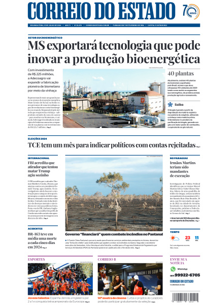 Correio do Estado - Edição de 15 de Julho de 2024