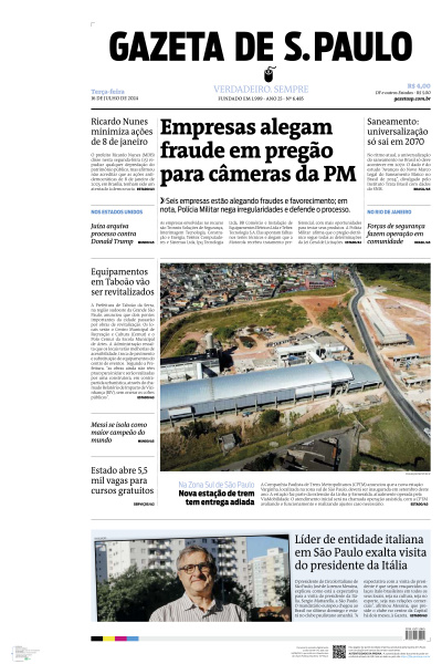 Gazeta de S. Paulo - Edição de 16 de Julho de 2024