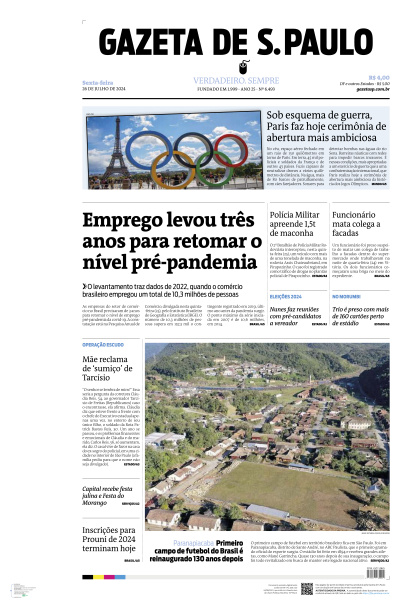 Gazeta de S. Paulo - Edição de 26 de Julho de 2024