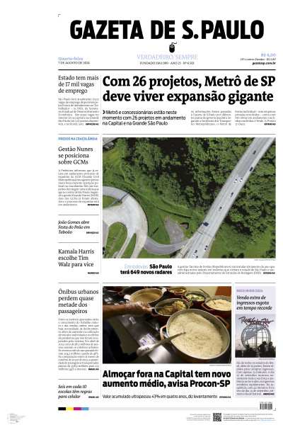 Gazeta de S. Paulo - Edição de 07 de Agosto de 2024