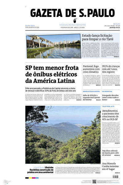 Gazeta de S. Paulo - Edição de 09 de Agosto de 2024