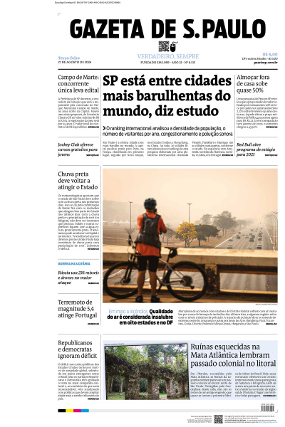 Gazeta de S. Paulo – Edição de 27 de agosto de 2024