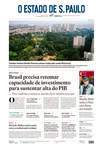 Estadão - Edição de 09 de Setembro de 2024