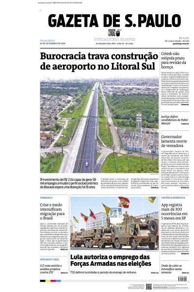 Gazeta de S. Paulo – Edição de 10 de setembro de 2024