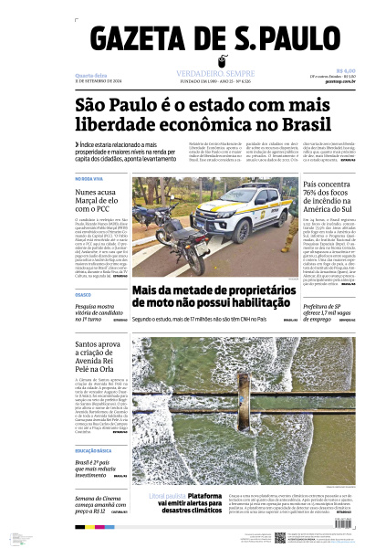 Gazeta de S. Paulo - Edição de 11 de Setembro de 2024