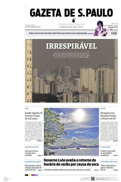Gazeta de S. Paulo - Edição de 12 de Setembro de 2024