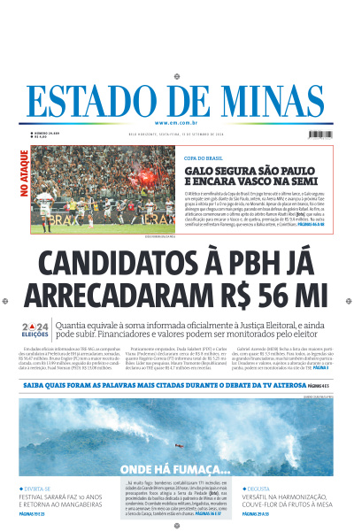 Estado de Minas - Edição de 13 de Setembro de 2024