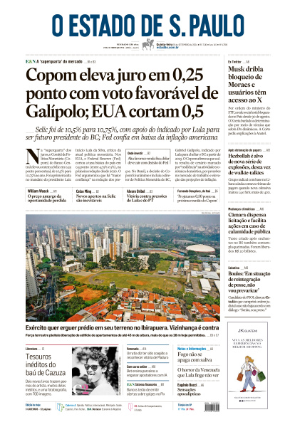 Estadão - Edição de 19 de Setembro de 2024