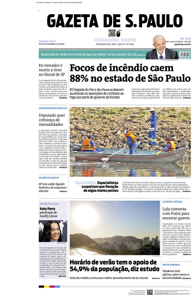 Gazeta de S. Paulo – Edição de 19 de Setembro de 2024