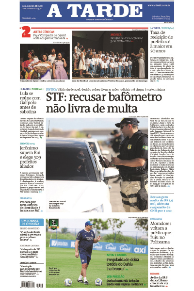 A TARDE - Edição de 08 de Outubro de 2024