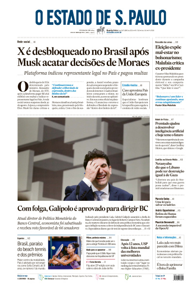 Estadão - Edição de 09 de Outubro de 2024