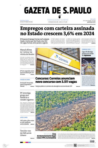 Gazeta de S. Paulo - Edição de 10 de Outubro de 2024