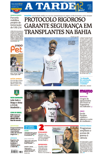 A TARDE - Edição de 20 de Outubro de 2024