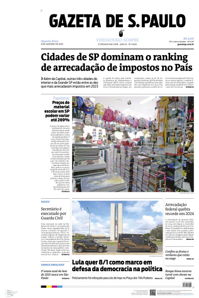 Gazeta de S. Paulo - Edição de 08 de Janeiro de 2025