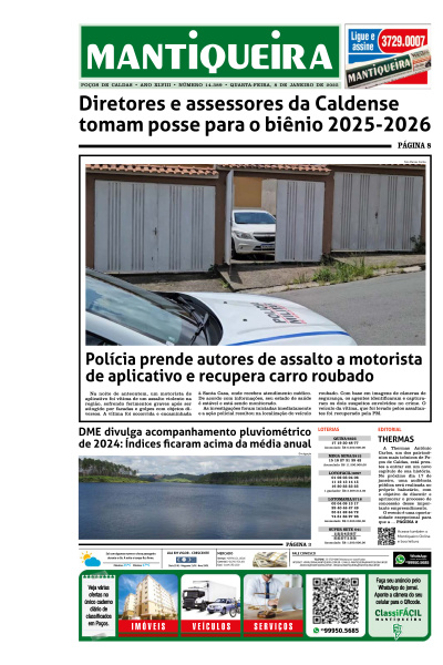 Mantiqueira - Edição de 08 de Janeiro de 2025
