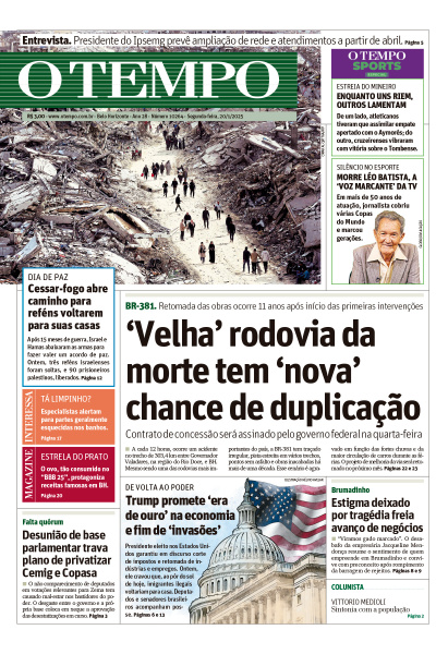 O TEMPO - Edição de 20 de Janeiro de 2025