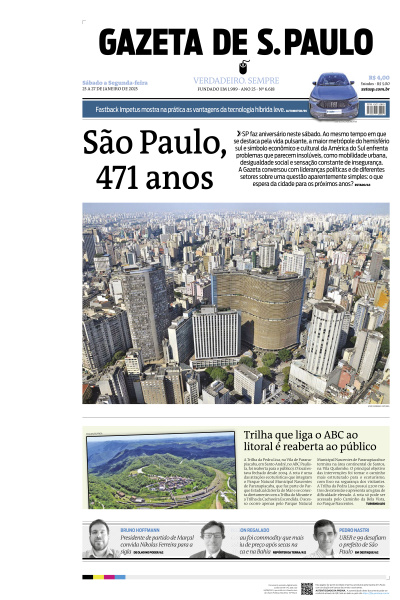 Gazeta de S. Paulo - Edição de 25 de Janeiro de 2025