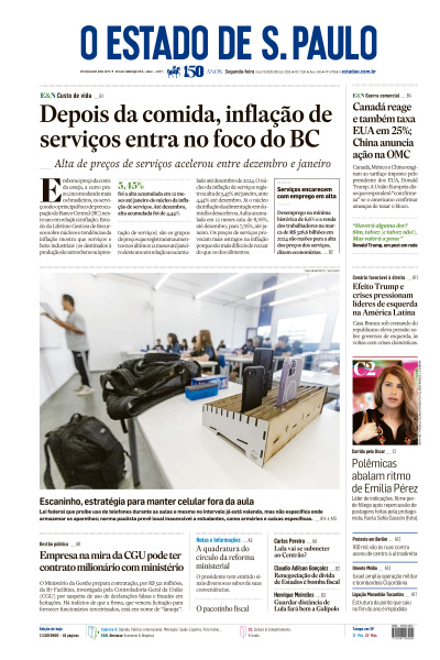 Estadão - Edição de 03 de Fevereiro de 2025