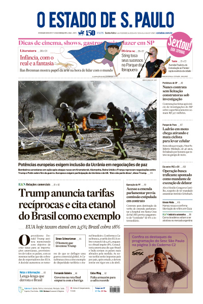 Estadão - Edição de 14 de Fevereiro de 2025