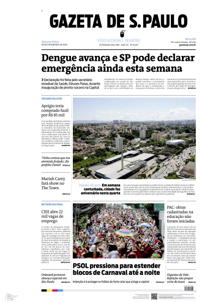 Gazeta de S. Paulo - Edição de 19 de Fevereiro de 2025