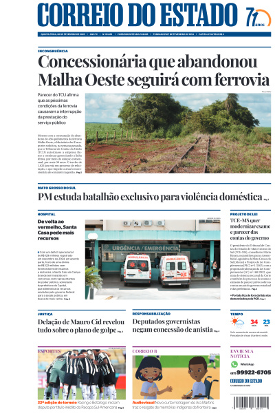 Correio do Estado - Edição de 20 de Fevereiro de 2025