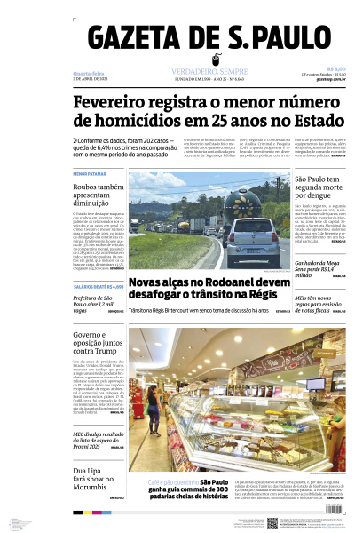 Gazeta de S. Paulo - Edição de 02 de Abril de 2025