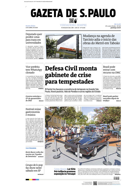 Gazeta de S. Paulo – Edição de 04 de abril de 2025