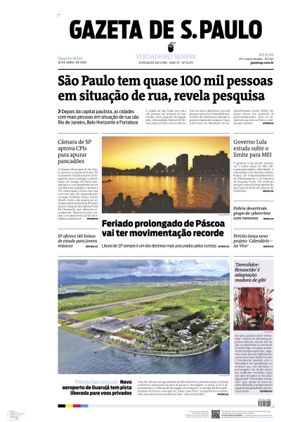 Gazeta de S. Paulo - Edição de 16 de Abril de 2025