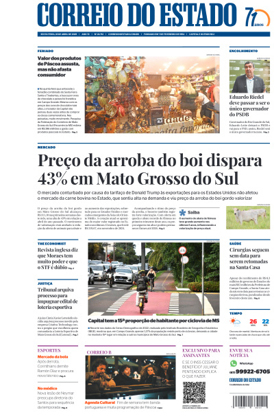 Correio do Estado - Edição de 18 de Abril de 2025