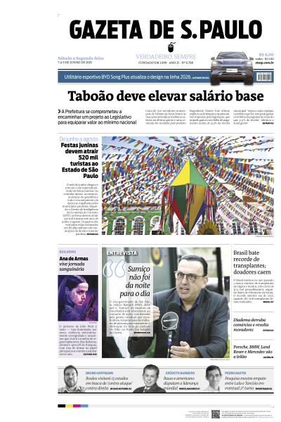Gazeta de S. Paulo - Edição de 08 de Junho de 2025