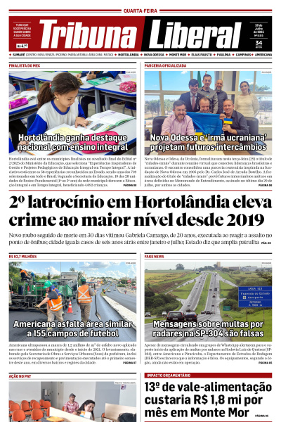 Tribuna Liberal - Edição de 30 de Julho de 2025.