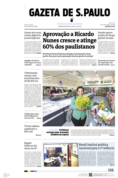Gazeta de S. Paulo - Edição de 08 de Agosto de 2025