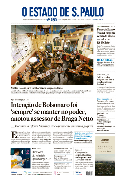 Estadão - Edição de 11 de Agosto de 2025
