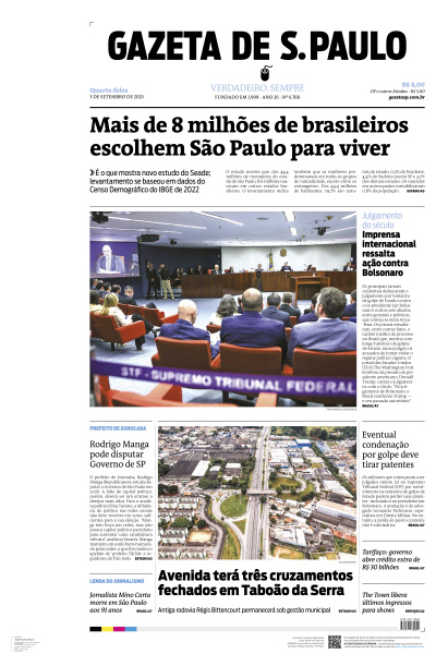Gazeta de S. Paulo - Edição de 03 de Setembro de 2025