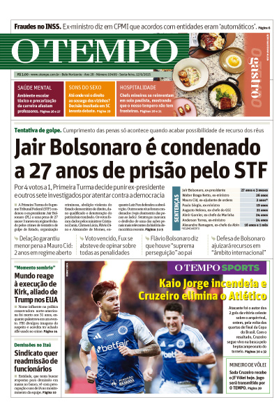 O TEMPO - Edição de 12 de Setembro de 2025