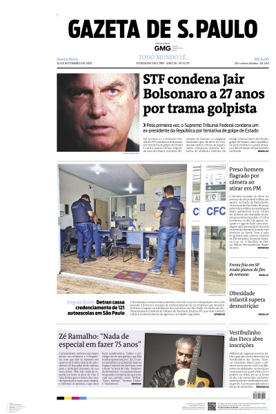 Gazeta de S. Paulo - Edição de 12 de Setembro de 2025
