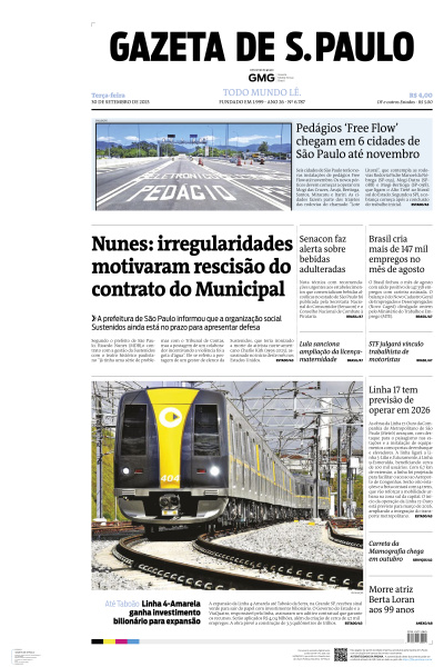 Gazeta de S. Paulo - Edição de 30 de Setembro de 2025