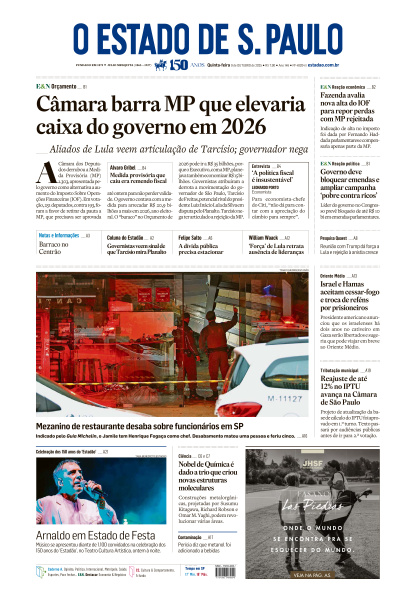Estadão - Edição de 09 de Outubro de 2025