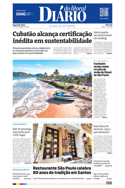 Diário do Litoral – Edição de 08 de dezembro de 2025