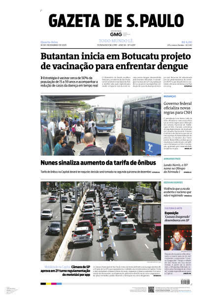 Gazeta de S. Paulo - Edição de 10 de Dezembro de 2025
