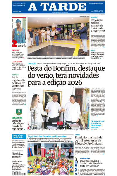 A TARDE - Edição de 13 de Dezembro de 2025