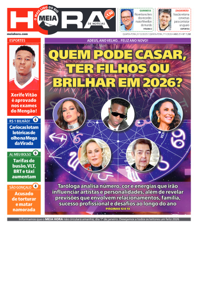 MEIA HORA - Edição de 31 de Dezembro de 2025