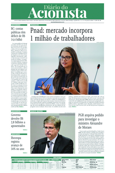 Diário do Acionista - 31 de dezembro de 2025 a 05 de janeiro de 2026